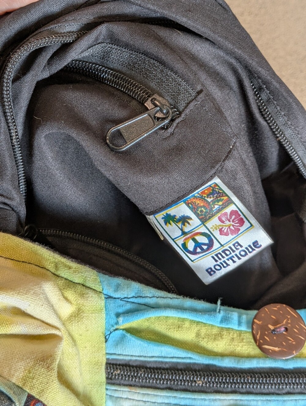 Bohemian Multicolor Patchwork Sling Bag - Vibrant Fabric Crossbody - Picture 5 of 5